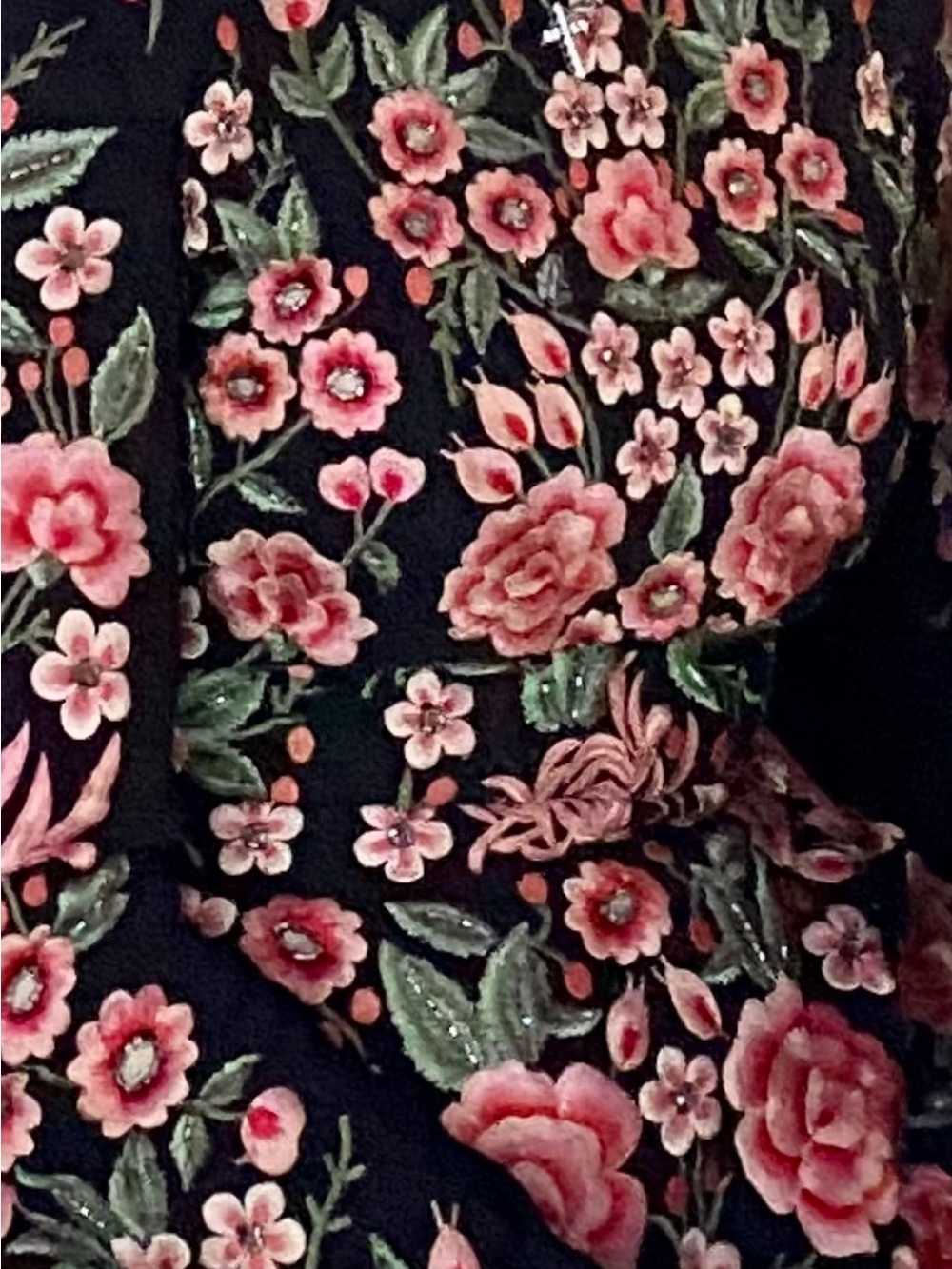 Needle & Thread Black Dress with Pink Floral Embroidery - Picture 8 of 8